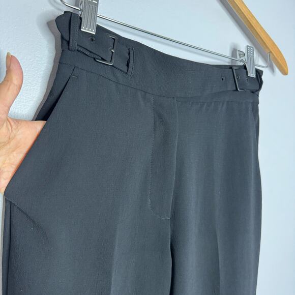 Wilfred Anna Highw Waist Belted Straight Leg Pants Trouser Black Sz. 0 - Picture 5 of 12